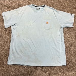 Carhartt shirt mens‎ 3XL blue short sleeve front pocket work wear loose fit